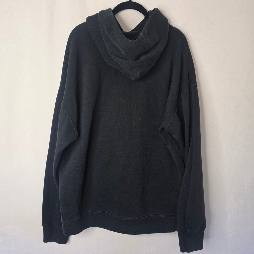Abercrombie & Fitch Relaxed Soft Fleece Hoodie Mens XL Black Logo Pullover - Picture 2 of 7
